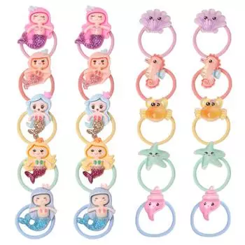 Очаровательная резинка для волос с изображением русалки из мультфильма — безопасна для волос маленьких девочек -