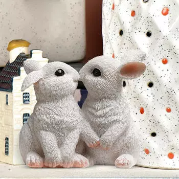 Очаровательная садовая скульптура кролика для декора дома на открытом воздухе белый