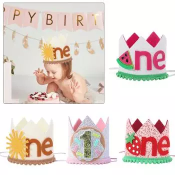 Очаровательная шапочка для вечеринки в честь первого дня рождения унисекс детская шапочка для вечеринки в честь первого дня рождения мягкая и нежная детская шапочка для вечеринок 3