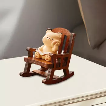 Очаровательная скульптура кресла-качалки с изображением животных для причудливого домашнего декора Bear