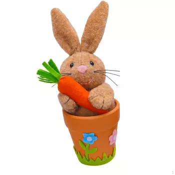 Очаровательная скульптура кролика для весеннего декора дома Brown Rabbit