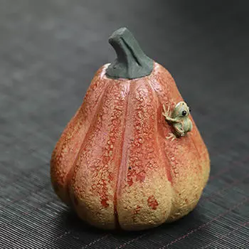 Очаровательная скульптура лягушки-тыквы, чайный питомец, домашний декор, акцент Short Pumpkin
