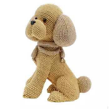 Очаровательная статуэтка собаки, современная скульптура для домашнего декора золотой