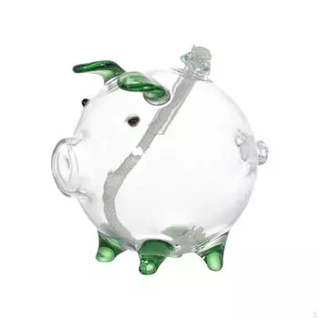 Очаровательная стеклянная масляная лампа в форме свиньи для домашнего декора Green