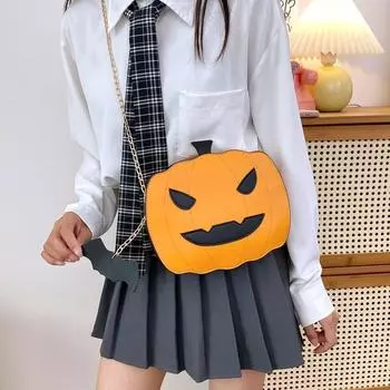 Очаровательная сумка-тыква на Хэллоуин, дьявольский стиль с призрачным черепом, модная сумочка для женщин, сумка для телефона чёрный