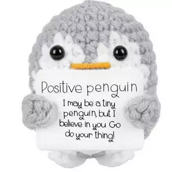 «Очаровательная связанная вручную эмоциональная кукла-пингвин – уникальный подарок с позитивной энергетикой» чёрный