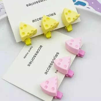 Очаровательная заколка для волос в виде сыра: Мини-заколка в виде еды в японском стиле для милого девчачьего образа