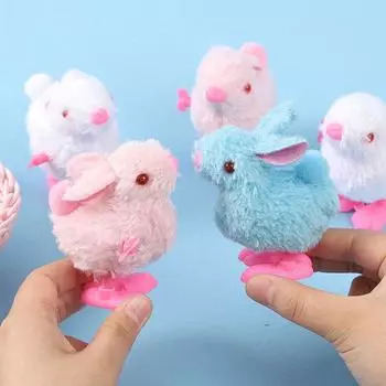Очаровательная заводная игрушка-кролик Детские игрушки Детский подарок Случайный цвет заводная игрушка Плюшевый кролик Милый рождественский подарок