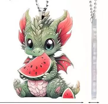 Очаровательное акриловое подвесное украшение с динозавром для зеркала автомобиля и украшения для ключей