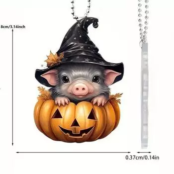 Очаровательное акриловое украшение в виде тыквы-поросенка для подвешивания в машину, праздничный элемент декора интерьера