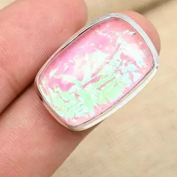 Очаровательное кольцо ручной работы с розовым австралийским тройным опалом из стерлингового серебра 925 пробы 4 розовый