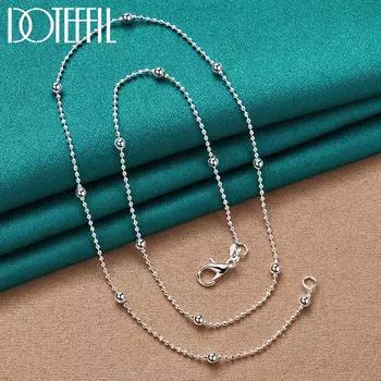 Очаровательное ожерелье из бисера 40-60 см, подарок, ювелирные изделия из стерлингового серебра 925 пробы 40cm