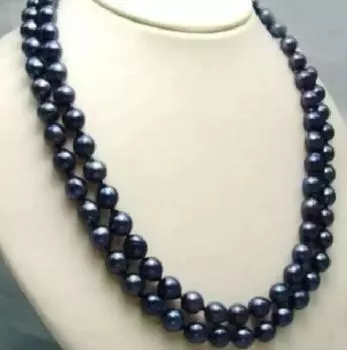 Очаровательное ожерелье с ТАИТЯНСКИМ ЧЕРНЫМ ЖЕМЧУГОМ 9–10 ММ, длина 36 дюймов