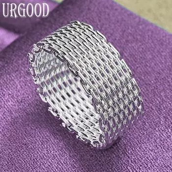 Очаровательное тканое кольцо из стерлингового серебра 925 пробы, подарочные романтические украшения 6#