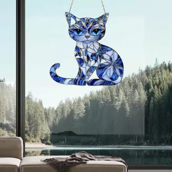 Очаровательное украшение в виде кошки, декоративная акриловая подвесная скульптура, настенное уникальное украшение