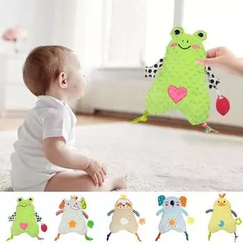 Очаровательное успокаивающее полотенце, мягкое на ощупь водопоглощающее устойчивое к укусам одеяло с мультяшными животными, детские принадлежности серый