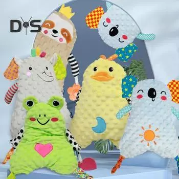 Очаровательное успокаивающее полотенце, мягкое на ощупь водопоглощающее устойчивое к укусам одеяло с мультяшными животными, детские принадлежности серый