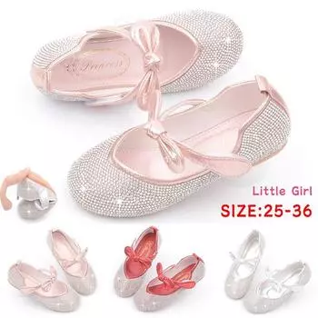 Очаровательные блестящие вечерние модельные туфли принцессы для маленьких девочек, детские сандалии принцессы для девочек 36 красный