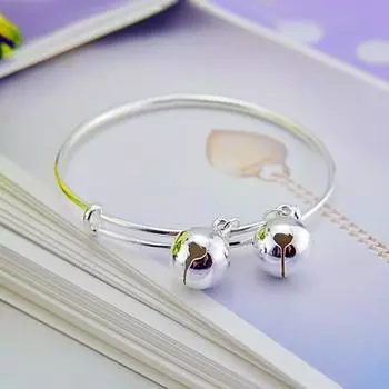 Очаровательные браслеты из стерлингового серебра 925 пробы, регулируемый размер, простой милый браслет-колокольчик для девочек, модные женские украшения, подарок на день рождения