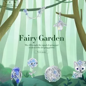 Очаровательные бусины BAMOER из стерлингового серебра 925 пробы серии Fairy Garden подходят для оригинального браслета диаметром 3 мм B