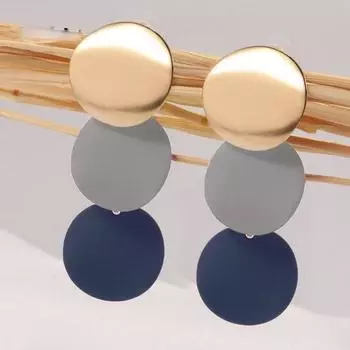 Очаровательные геометрические серьги-капли для женщин, металлические массивные висячие серьги, модные ювелирные изделия, подарки style5