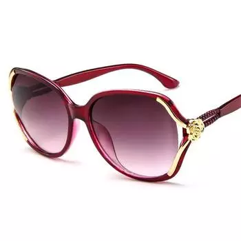 Очаровательные классические ретро-цветочные солнцезащитные очки с защитой UV400, очки в металлической оправе, женские очки для путешествий на открытом воздухе красный