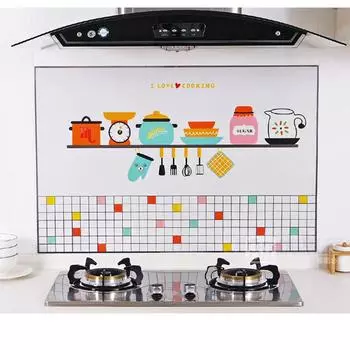Очаровательные кухонные маслостойкие обои, устойчивые к плите, высокотемпературная самоклеящаяся контактная бумага, наклейка для украшения кухни, водонепроницаемая 2