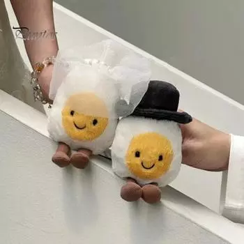 Очаровательные куклы-яйца, мягкая игрушка в виде счастливого вареного яйца, милые мягкие игрушки размером 5,5 дюймов, плюшевые куклы в стиле «еда», забавная идея подарка для всех возрастов 14cm A