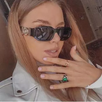 Очаровательные маленькие солнцезащитные очки, популярные UV400, женские и мужские прямоугольные винтажные ретро-очки