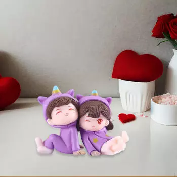 Очаровательные миниатюрные фигурки пары, декор свадебного торта