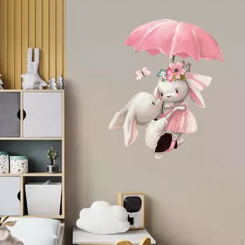 очаровательные наклейки на стену с кроликом для детской и домашнего декора Love