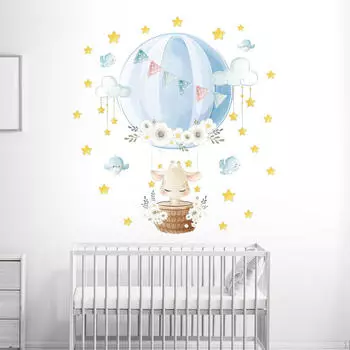 Очаровательные наклейки на стены с изображением животных из воздушных шаров для декора детской комнаты Style A