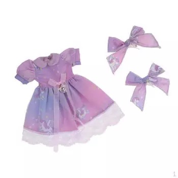 Очаровательные наряды для кукол, кружевное платье и головной убор с бантом / 6