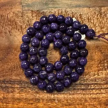 Очаровательные натуральные темные русские бусины из драгоценного камня чариот/натурального камня для ювелирных изделий/изготовления поделок, круглые: 6мм, 8мм, 10мм 6mm