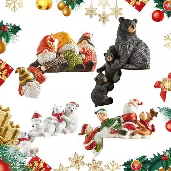 Очаровательные рождественские фигурки гномов из мультфильмов из смолы для домашнего декора спальни и офиса, восхитительные праздничные украшения