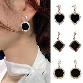 Очаровательные серьги-гвоздики с гальваническим покрытием, украшение тонкой работы Round