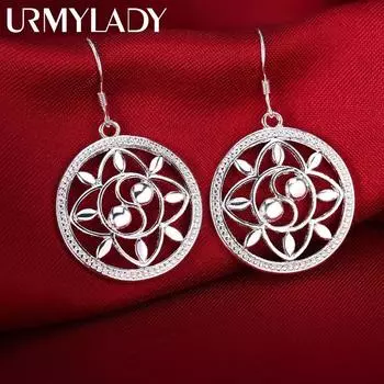 Очаровательные серьги из стерлингового серебра 925 пробы, модные круглые серьги для женщин, ювелирные изделия высокого качества, серьги-капли для свадебной вечеринки ME152