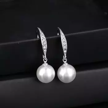 Очаровательные серьги-капли Estele с родиевым покрытием и жемчугом для девочек/женщин