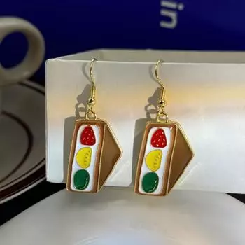 Очаровательные серьги-капли в виде сэндвича из мультфильма для женщин с уникальной и творческой личностью