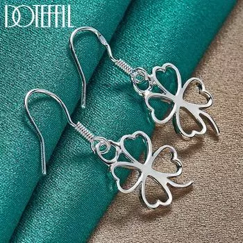 Очаровательные серьги-подвески в виде клевера, серебряные подарочные модные украшения