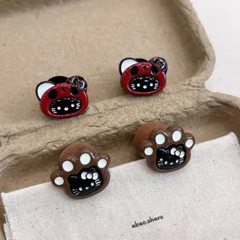 Очаровательные серьги в виде мультяшной девочки-кошки: Стильный, роскошный дизайн, идеальный для любого случая