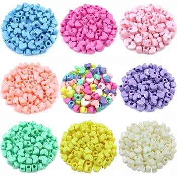 Очаровательные свободные бусины «сделай сам» для нового стереоскопического сердца 20 шт. 9*11 мм Изготовление ювелирных изделий ярких цветов Лидер продаж браслет ожерелье кулон розы красного