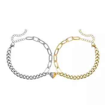 Очаровательные ювелирные браслеты из нержавеющей стали с персиковым сердечком для женщин серебряный