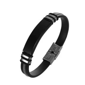 Очаровательные ювелирные изделия, цепочка из нержавеющей стали, гладкий браслет для мужчин чёрный