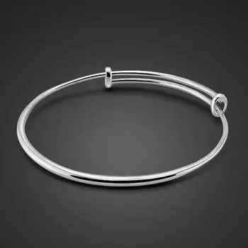 Очаровательные ювелирные изделия из стерлингового серебра, простые регулируемые размеры, однотонные браслеты из серебра 925 пробы для девочек, модные женские аксессуары, подарок на день рождения