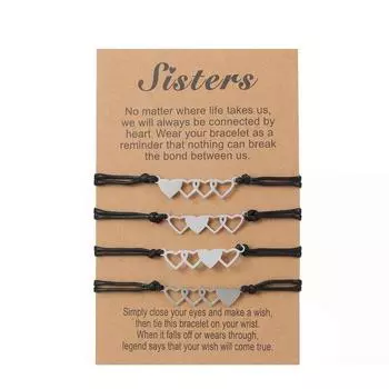 Очаровательные ювелирные изделия, кожаные браслеты ручной работы в форме персикового сердца для женщин 5 PCS