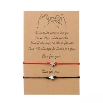 Очаровательные ювелирные изделия, кожаные браслеты со звездами ручной работы для женщин Star Red