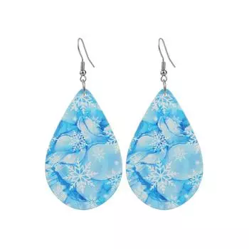 Очаровательные ювелирные изделия, рождественские серьги-капли из дерева со снежинками для женщин 1