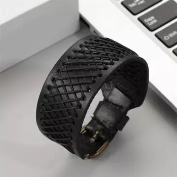 Очаровательные ювелирные изделия ручной работы браслет-манжета из натуральной кожи для мужчин чёрный