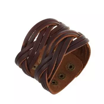 Очаровательные ювелирные изделия ручной работы браслет-манжета из натуральной кожи для мужчин коричневый
